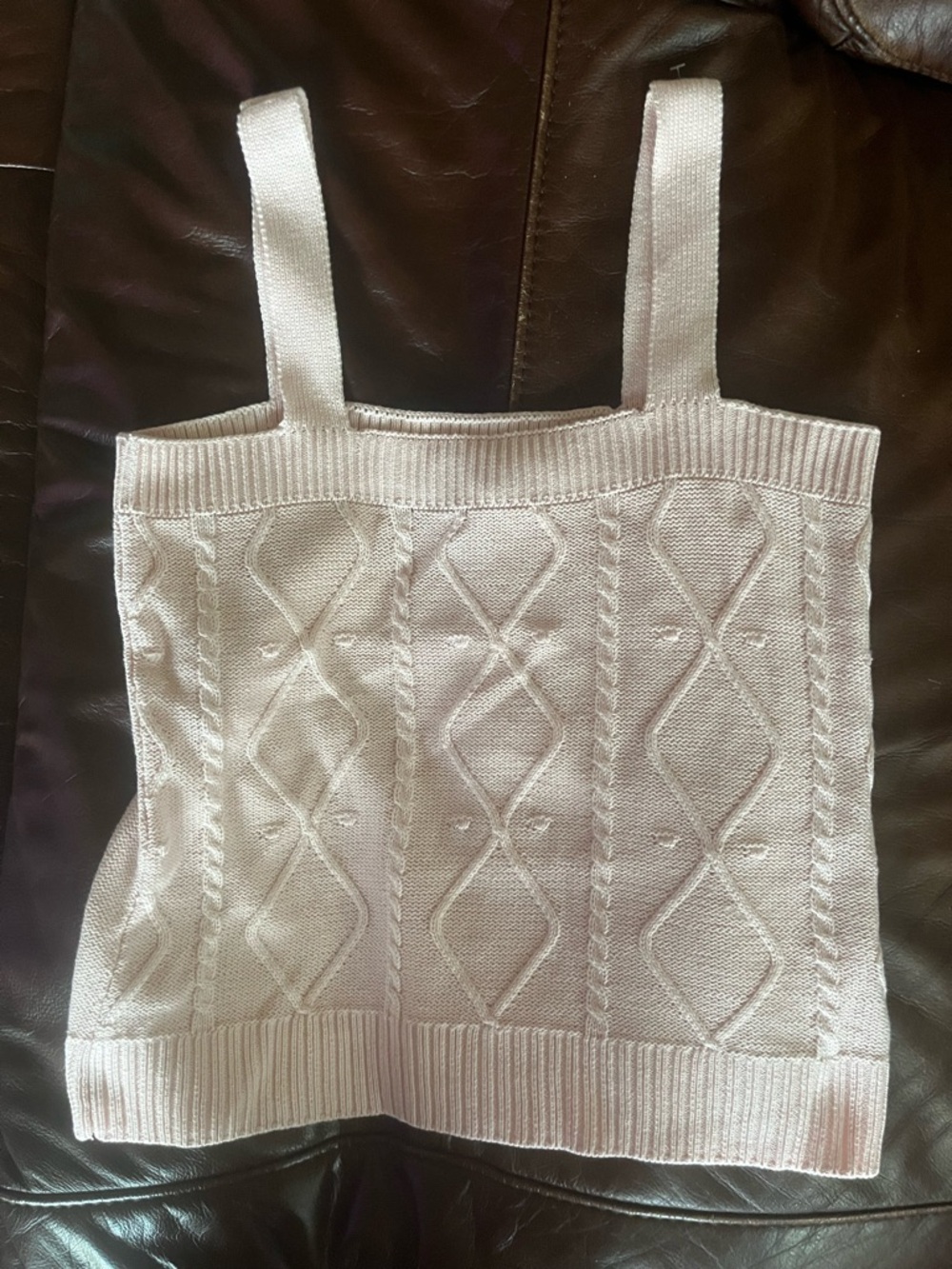 Belldini Ice Pink Knit Cable-Pattern Tank Top - Women